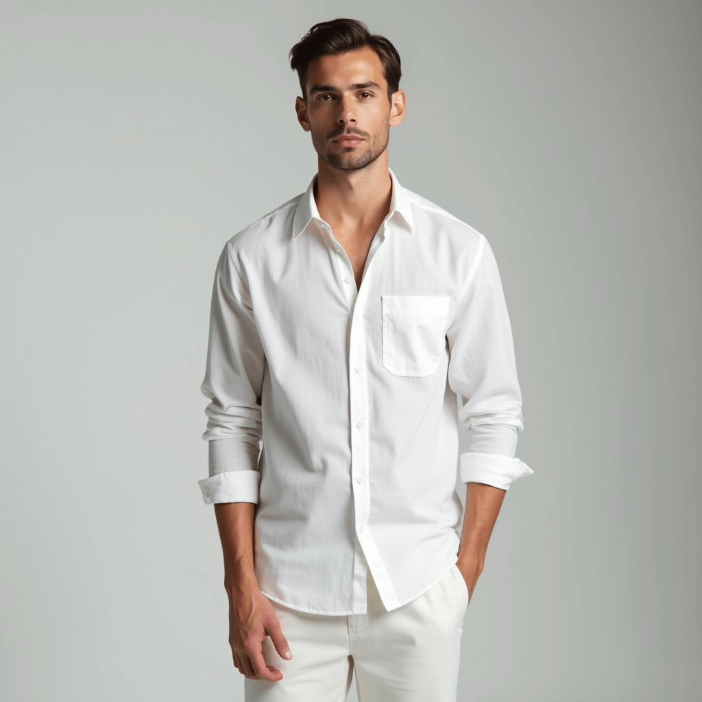 Oske Mode | Coastal Linen Långärmad Skjorta – Vit